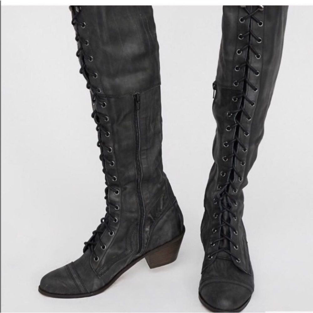 Free People x Jeffrey Campbell Joe Lace-up Boots 10 NIB
